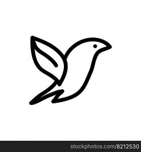 Simple vector icons. Flat illustration on a theme bird. Set of black vector icons, isolated against white background. Flat illustration on a theme bird