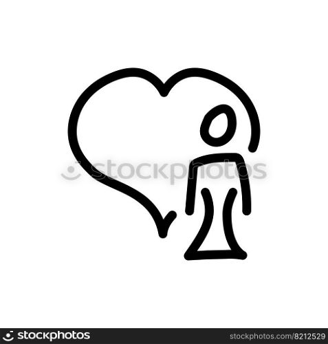 Simple vector icons. Flat illustration on a theme heart. Set of black vector icons, isolated against white background. Flat illustration on a theme heart