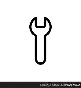 Simple vector icons. Flat illustration on a theme wrench. Set of black vector icons, isolated against white background. Flat illustration on a theme wrench