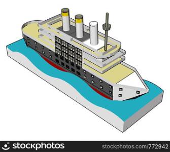 Simple vector illustration of a sea cruiser white background