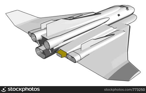Simple vector illustration of a space shuttle on white background