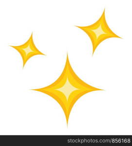 Simple vector illustration of a yellow christmas stars on white background