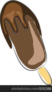 Simple vector illustration of chocolate ice cream on white background.