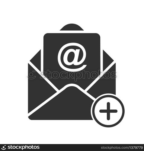 Simple vector mail icon, add a message. Stock design isolated on a white background for websites and apps
