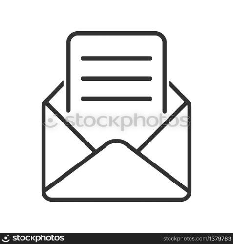 Simple vector mail icon. Stock design isolated on a white background for websites and apps, empty outline.