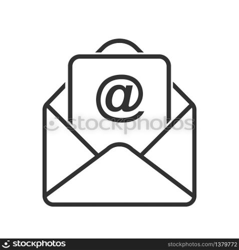 Simple vector mail icon. Stock design isolated on a white background for websites and apps, empty outline.