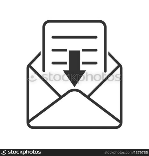 Simple vector mail icon, to close the letter. Stock design isolated on a white background for websites and apps, empty outline.