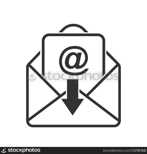 Simple vector mail icon, to close the letter. Stock design isolated on a white background for websites and apps, empty outline.