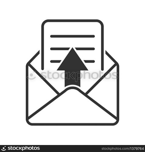 Simple vector mail icon, to open the letter. Stock design isolated on a white background for websites and apps, empty outline.