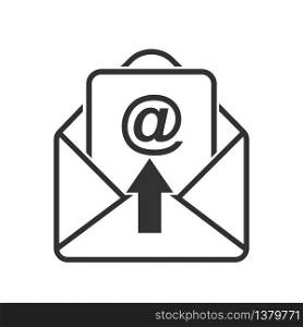 Simple vector mail icon, to open the letter. Stock design isolated on a white background for websites and apps, empty outline.