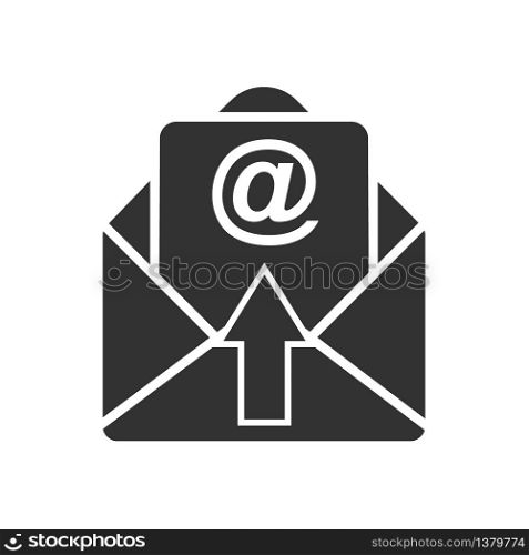 Simple vector mail icon, to open the letter. Stock design isolated on a white background for websites and apps