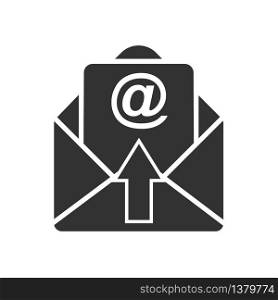 Simple vector mail icon, to open the letter. Stock design isolated on a white background for websites and apps