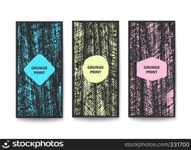 Simple vertical banners with grunge texture. Vector template design. Grunge vertical banners