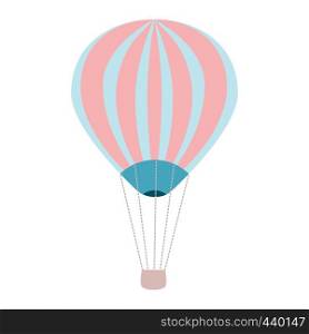 Simple vintage style hot air balloon in flight vector