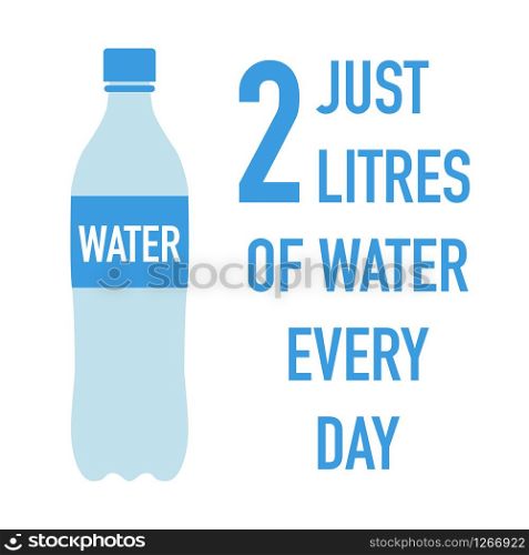 simple water bottle golden health rule vector illustration