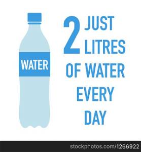 simple water bottle golden health rule vector illustration