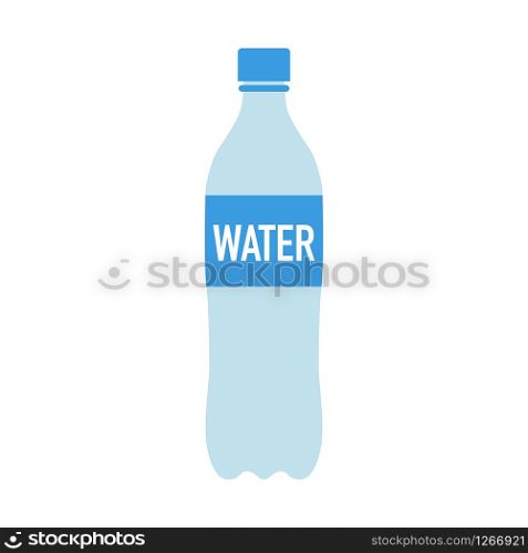 simple water bottle in flat design vector illustration