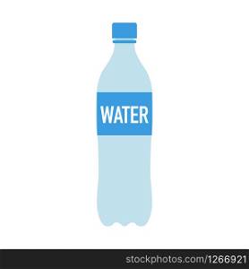 simple water bottle in flat design vector illustration