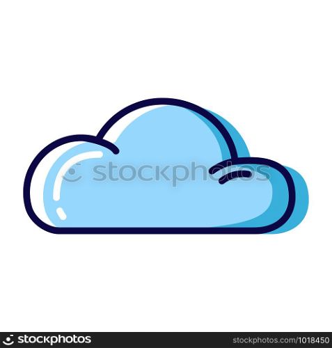 Simple weather icon - outline filled colorful - forecast sing with blue cloud - vector isolated symbol on white background.. Weather Line Filled Color Icons