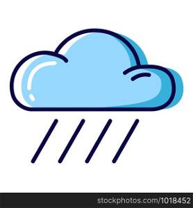 Simple weather icon - outline filled colorful - forecast sing with blue cloud and rain, drops of water - vector isolated symbol on white background.. Weather Line Filled Color Icons