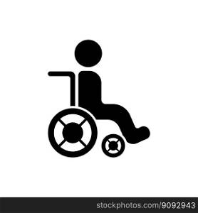 Simple wheelchair symbol icon,illustration design template.