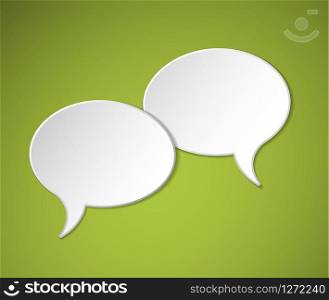 Simple white Vector Comic Speech bubbles on green background