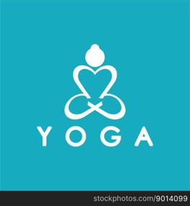 simple yoga logo icon vector design template