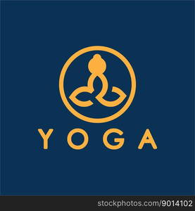 simple yoga logo icon vector design template