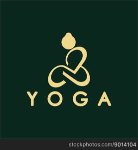 simple yoga logo icon vector design template