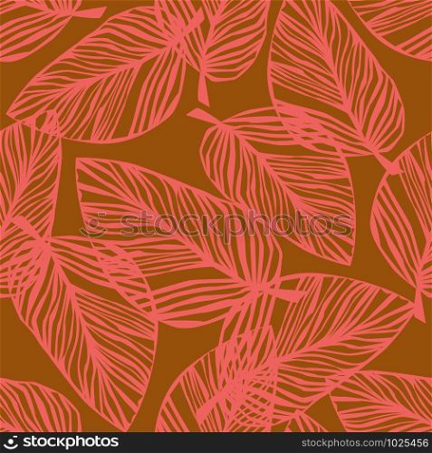 Simpleexotic plant seamless pattern on background. Tropical pattern, palm leaves seamless floral background. Vector illustration. Simpleexotic plant seamless pattern on background. Tropical pattern, palm leaves
