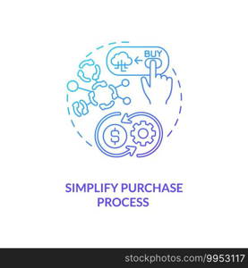 Simplifying purchase process concept icon. SaaS trial idea thin line illustration. Automated billing system. Recurring invoicing. Monthly subscription buying. Vector isolated outline RGB color drawing. Simplifying purchase process concept icon