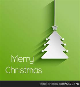 Simplistic Christmas background with a hanging tree