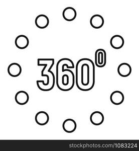 Simulation 360 degrees icon. Outline simulation 360 degrees vector icon for web design isolated on white background. Simulation 360 degrees icon, outline style