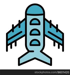 Singapore airplane icon outline vector. Asia travel. National day color flat. Singapore airplane icon vector flat