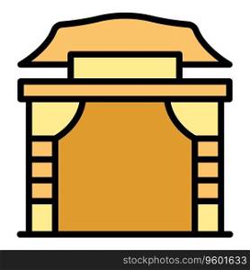 Singapore arch icon outline vector. City landmark. Asian building color flat. Singapore arch icon vector flat