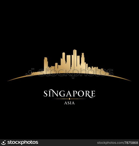 Singapore Asia city skyline silhouette. Vector illustration