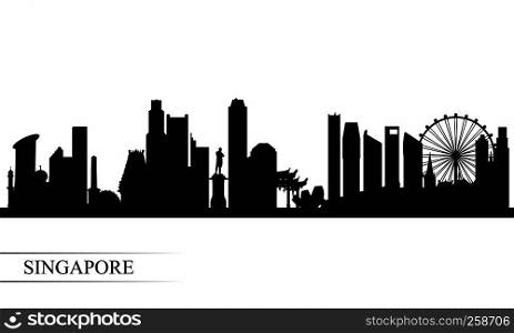 Singapore city skyline silhouette background, vector illustration