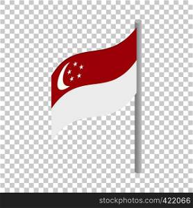 Singapore flag isometric icon 3d on a transparent background vector illustration. Singapore flag isometric icon