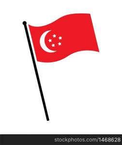 Singapore Flag vector illustration isolated on white eps 10. Singapore Flag vector illustration isolated on white
