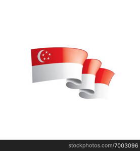 Singapore flag, vector illustration on a white background. Singapore flag, vector illustration on a white background.