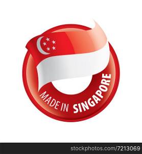 Singapore flag, vector illustration on a white background. Singapore flag, vector illustration on a white background.