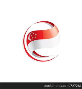 Singapore flag, vector illustration on a white background. Singapore flag, vector illustration on a white background.