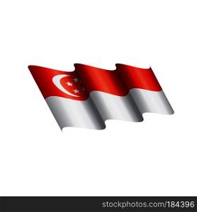Singapore flag, vector illustration on a white background. Singapore flag, vector illustration