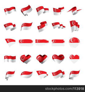 Singapore flag, vector illustration. Singapore flag, vector illustration on a white background