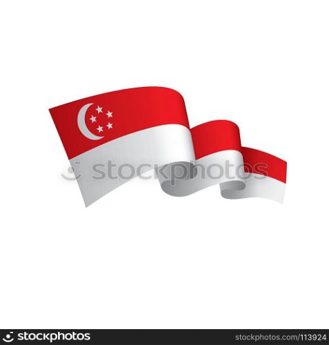Singapore flag, vector illustration. Singapore flag, vector illustration on a white background