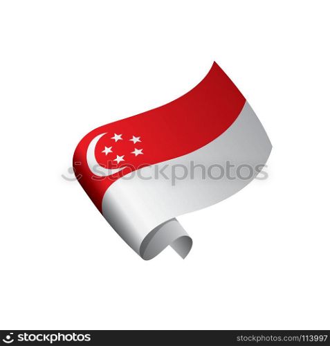 Singapore flag, vector illustration. Singapore flag, vector illustration on a white background