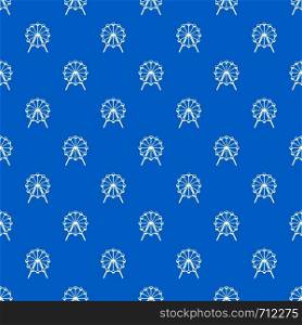 Singapore Flyer, tallest wheel in the world pattern repeat seamless in blue color for any design. Vector geometric illustration. Singapore Flyer, tallest wheel in the world pattern seamless blue