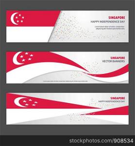 Singapore independence day abstract background design banner and flyer, postcard, landscape, celebration vector illustration