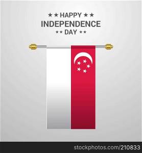 Singapore Independence day hanging flag background