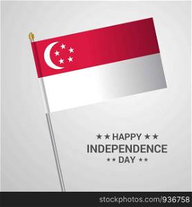 Singapore Independence day typographic design with flag vector